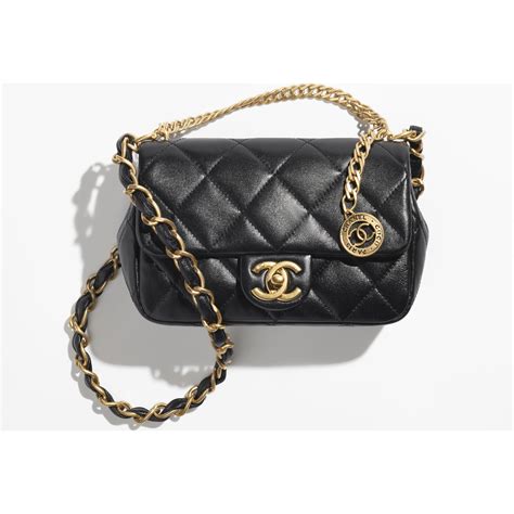 chanel kleine pattentasche schwarz|CHANEL.